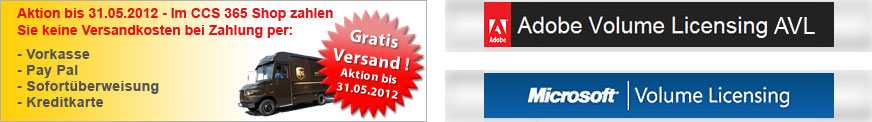 Keine Versandkosten - Adobe - Microsoft - Licensing Banner